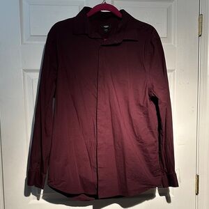 Express Men's Deep Burgundy Shirt Jacket